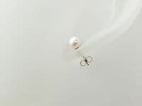 Sterling Silver Stud Earrings With Premium Cream Pearls | Simple Easy Wear Studs | Silver Sensations