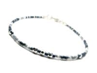 Tiny Blue & White Seed Bead Stacker Boho Fashion Bracelet | Silver Sensations