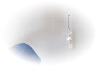 Wedding Earrings With White Austrian Made Pearls, Crystals & Sterling Silver | Silver Sensations
