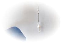Wedding Earrings With White Austrian Made Pearls, Crystals & Sterling Silver | Silver Sensations