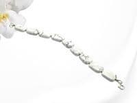 White & Pastel Grey Howlite Unique Bracelet With Sterling Silver | Natural Semi Precious Gemstones | Silver Sensations