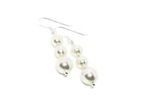 White Wedding Earrings With Austrian Pearls & Sterling Silver | Silver Sensations