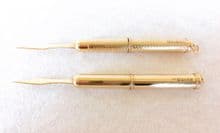 9ct Gold Toothpick engine turned or plain