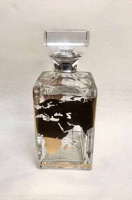 Atlas World Decanter with Sterling Silver Mount