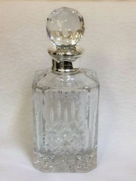 Classic Cut Whisky decanter with Sterling Silver collar