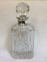 Classic Cut Whisky decanter with Sterling Silver collar