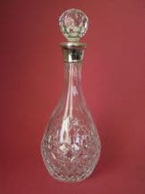 Cut Wine Decanter with Silver Collar