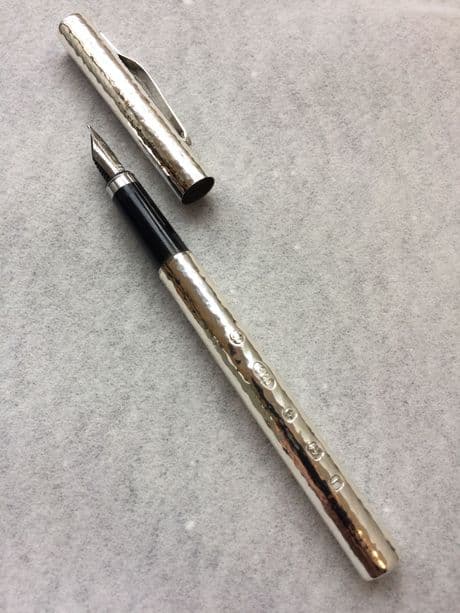 Hammered Finished Sterling Silver Pens