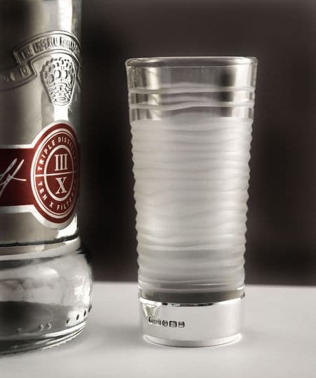 Ice Shot Glass with Silver Base