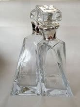 Pair of Lovers Decanters with Sterling Silver Mounts