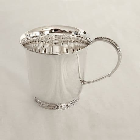 Sterling Silver Christening Cup with Celtic Handle