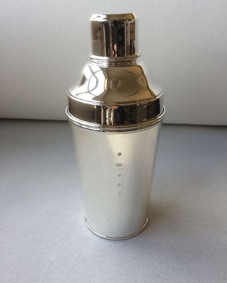 Sterling Silver Cocktail Shaker with feature Hallmark
