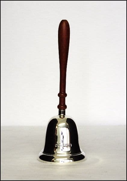 Sterling Silver Dinner Bell with wooden handle