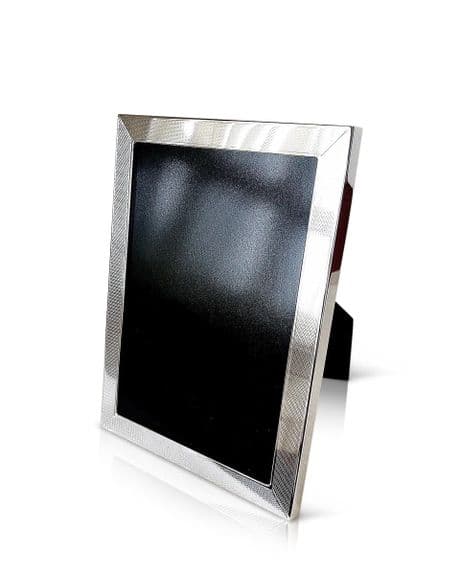 Sterling Silver Photo Frame with Barley Engine Turned Pattern