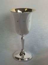 Sterling Silver Wine Goblet Gilt inside