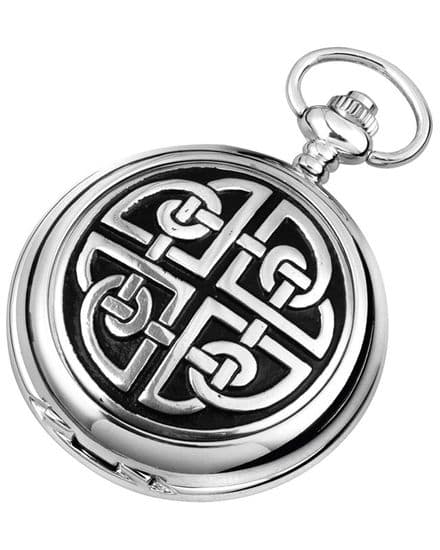 'Celtic Knot' Quartz Pocket Watch with Chain