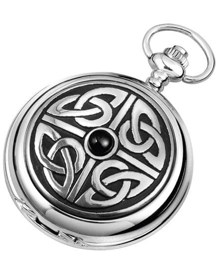 'Celtic Knotwork' Quartz Pocket Watch with Chain