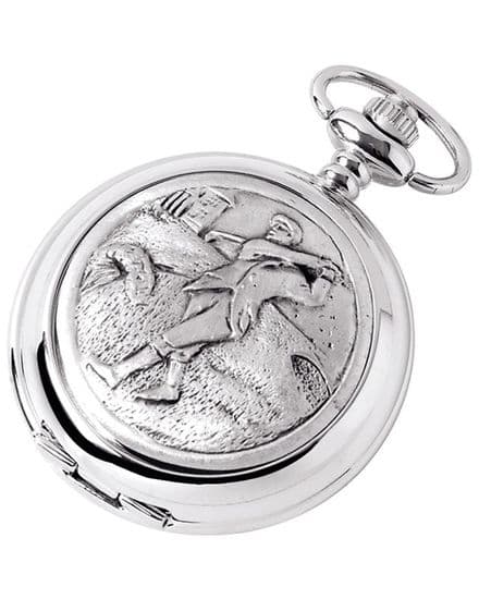 'Golfer' Quartz Pocket Watch with Chain