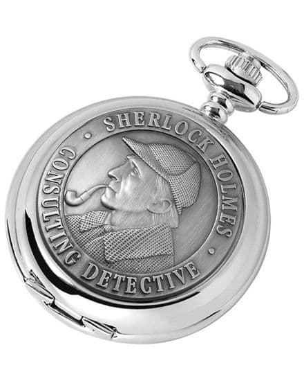 'Sherlock Holmes' Quartz Pocket Watch with Chain