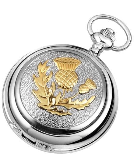 'Thistle' Quartz Pocket Watch with Chain