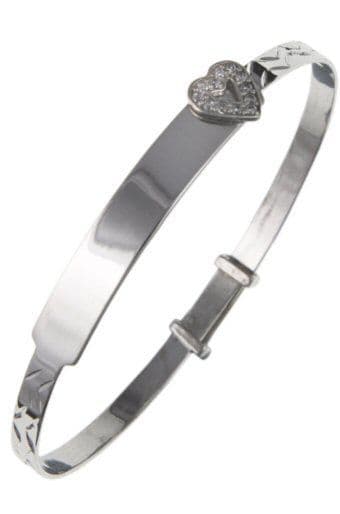 Child's Heart bangle in CZ with Engraving Space.