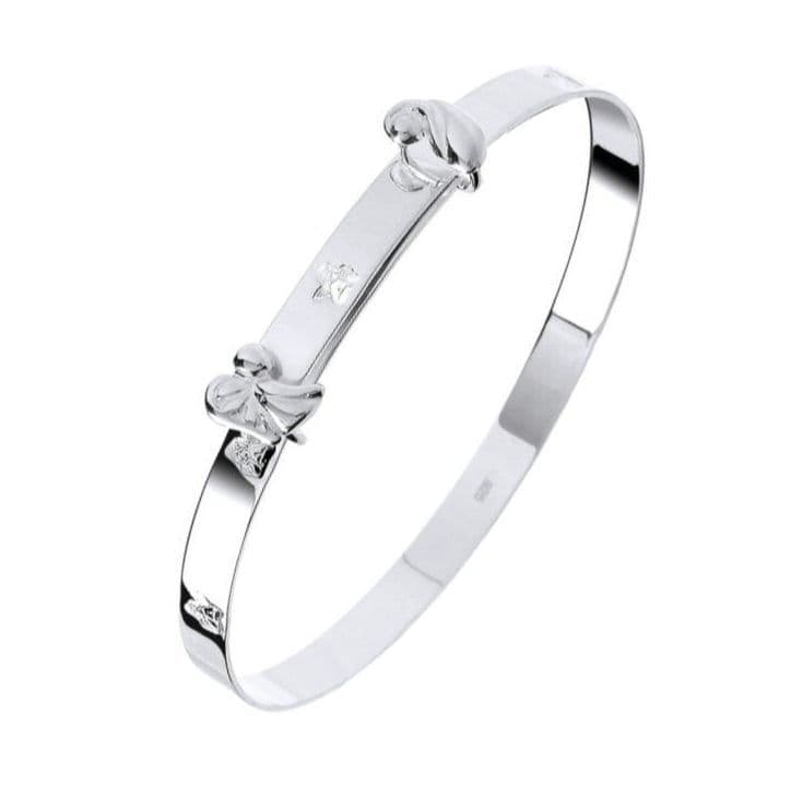 Child's Silver Guardian Angel Expanding Bangle |