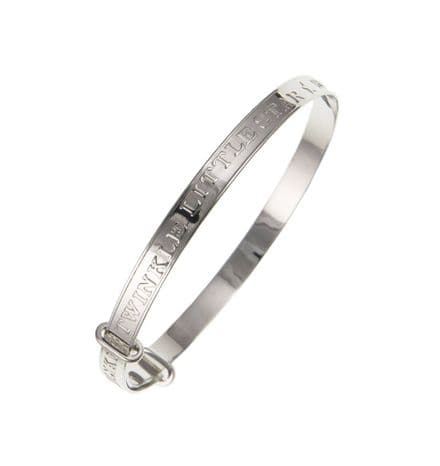 Child's Silver 'Twinkle Twinkle' Expanding Bangle