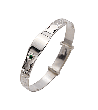 Claddagh Sterling Silver ID Expanding Bangle.