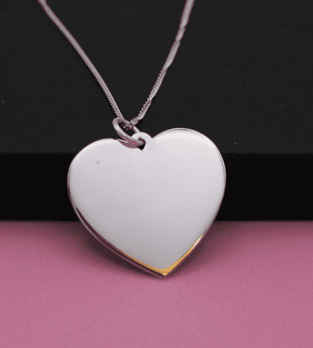 Medium Plain Sterling Silver Heart Necklace