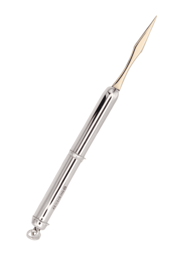 Plain Sterling Silver Toothpick with 9 carat Gold Pick.