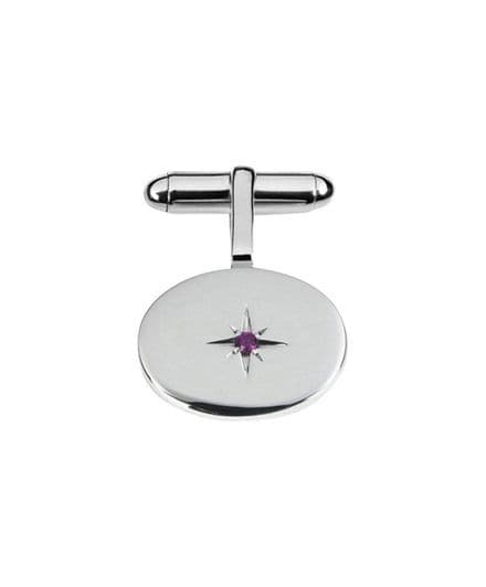 Ruby Set Sterling Silver Oval Cufflinks