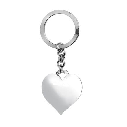 Silver Plated Heart Shaped Keyring