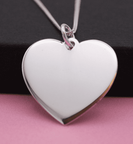 Small Plain Sterling Silver Heart Necklace