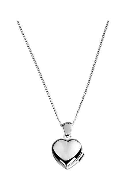 Small Sterling Silver Plain Heart Shaped Locket