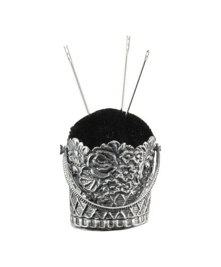 Sterling Silver Basket Pin Cushion