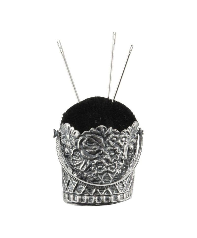 Sterling Silver Basket Pin Cushion | London Silver Company | Silver Pin Cushion