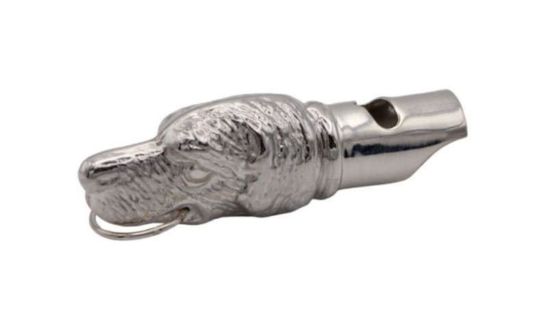 Sterling Silver Dog Head Whistle.