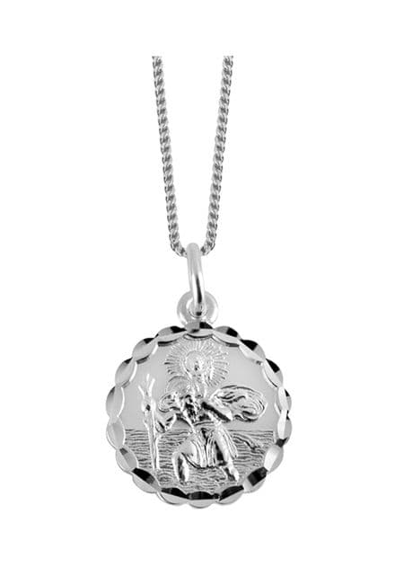 Sterling Silver Double Sided St Christopher Pendant