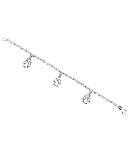 Sterling Silver Guardian Angel Charm Bracelet