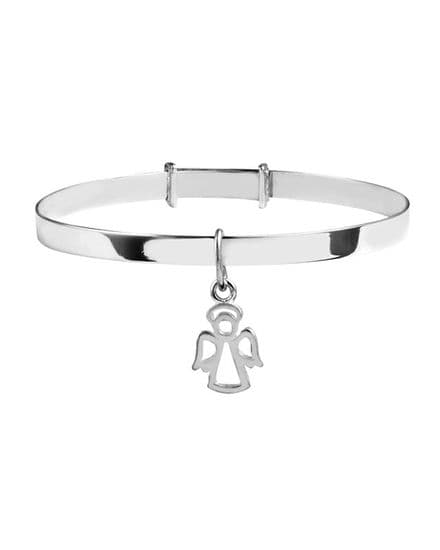 Sterling Silver Guardian Angel Childrens Bangle