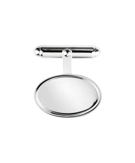 Sterling Silver Plain Oval Cufflinks