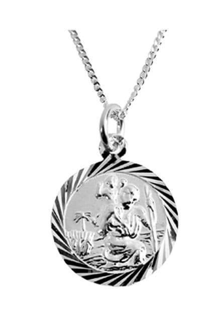 Sterling Silver St Christopher Pendant .