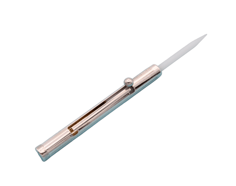 Sterling Silver Toothpick with Plastic Pick- Retractable.