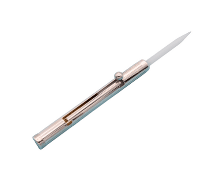 Sterling Silver Toothpick with Plastic Pick- Retractable