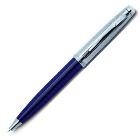39 Oscar Fine Line Plated and Navy Blue Lacquer Ballpoint Pen