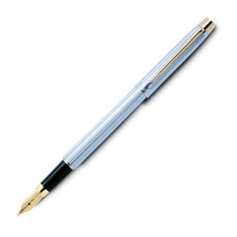 722 Wave Gold and Chrome Fountain Pen