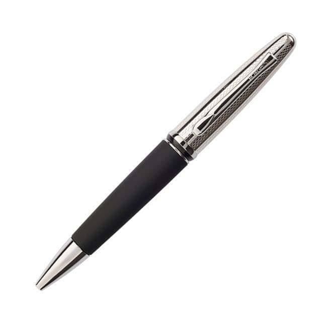 Borghini Guilloche Prestige Ballpoint Pen in Soft Touch Black colour