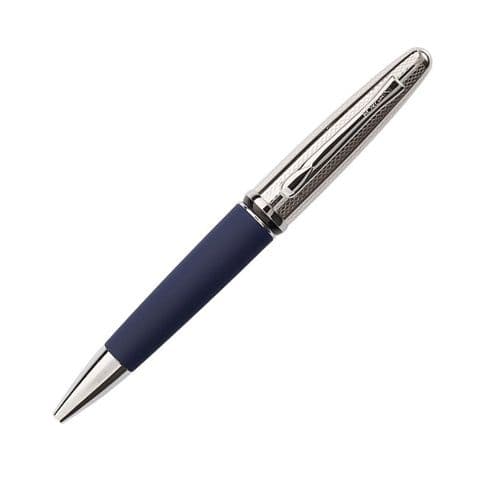 Borghini Guilloche Prestige Ballpoint Pen in Soft Touch Blue