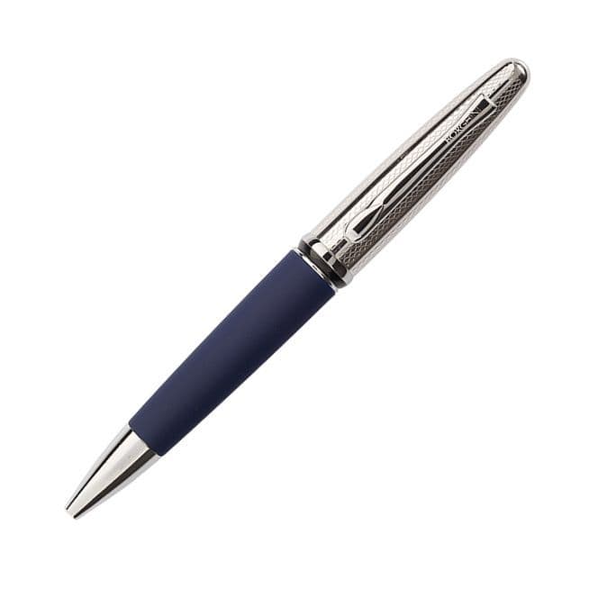 Borghini Guilloche Prestige Ballpoint Pen in Soft Touch Blue colour