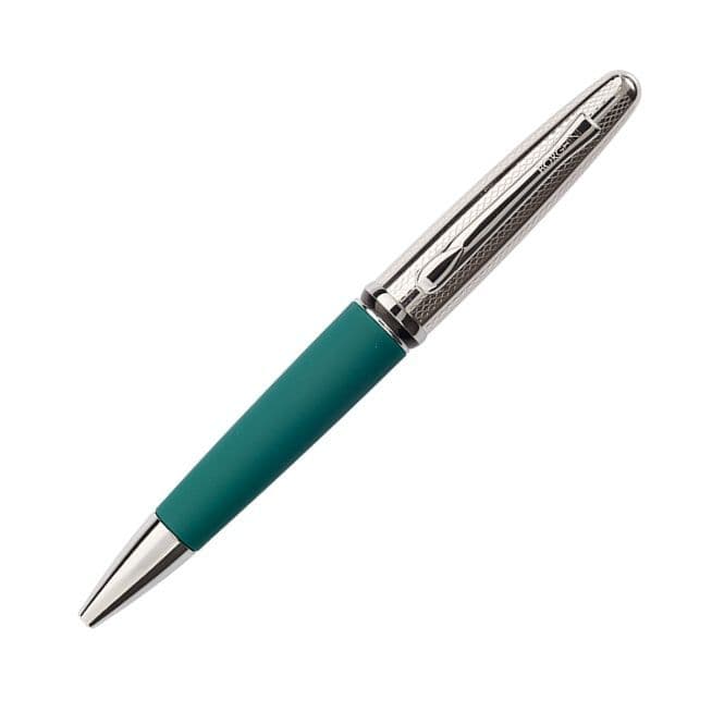 Borghini Guilloche Prestige Ballpoint Pen in Soft Touch Green colour